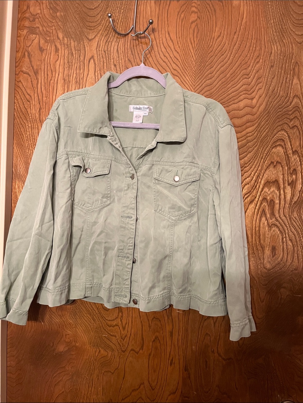 PXL Coldwater Creek Light Sage Jean Jacket - Women's
